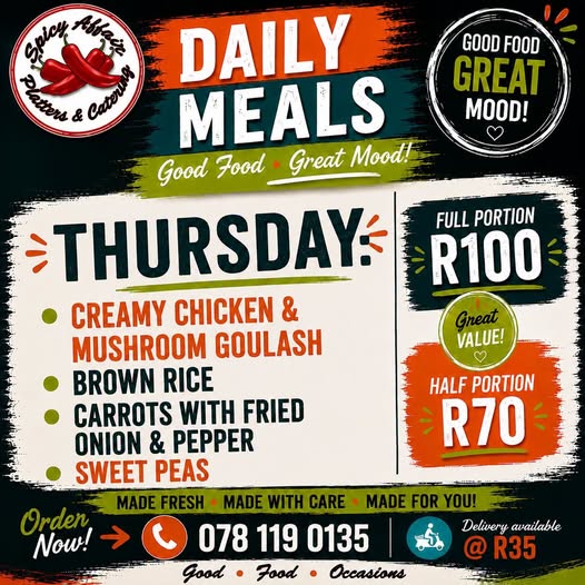 Thursday Daily Meal