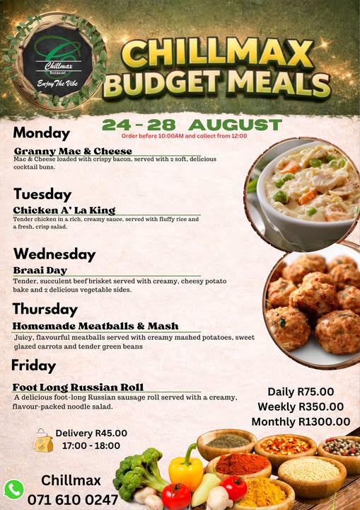 CHILLMAX BUDGET MEALS ARE HERE