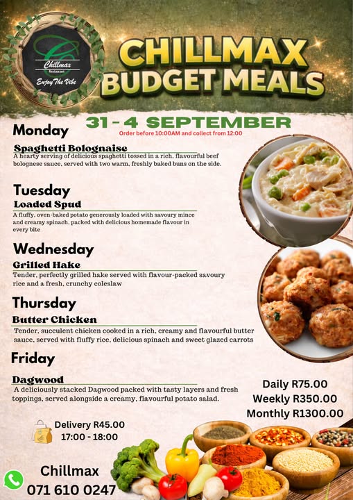 CHILLMAX BUDGET MEALS ARE HERE