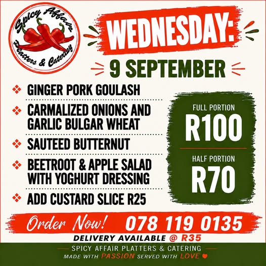 Wednesday’s menu is here!