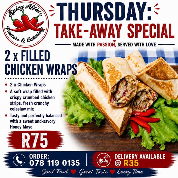 THURSDAY TAKE-AWAY SPECIAL! 🔥