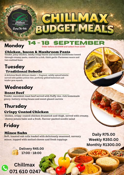 CHILLMAX BUDGET MEALS ARE HERE!