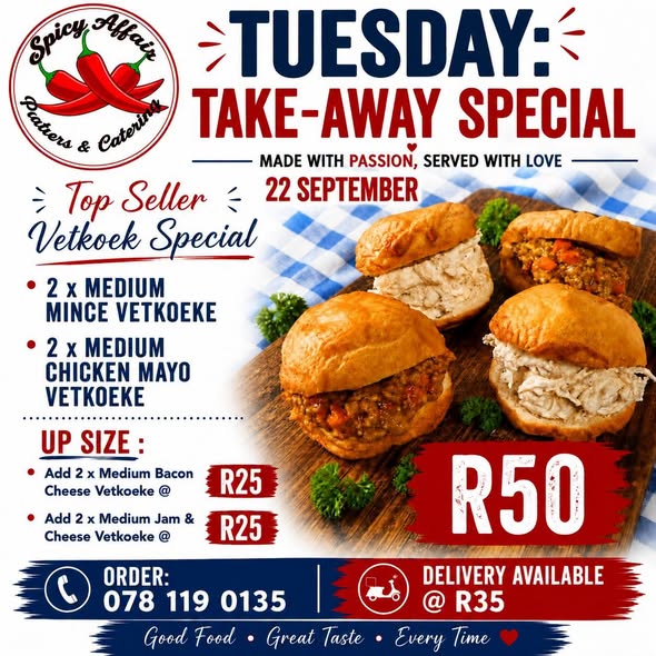 🌶️ Tuesday Take-Away Special! 🌶️