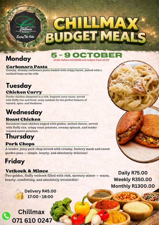 🍽️ CHILLMAX BUDGET MEALS ARE HERE! 💚🔥
