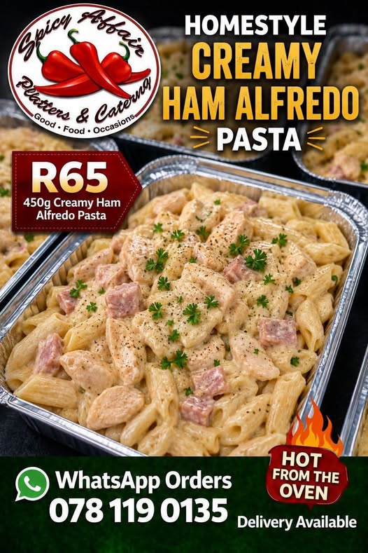 🍝 CREAMY HAM ALFREDO PASTA! 😍