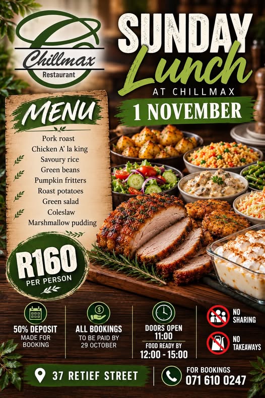🍽️💚 SUNDAY LUNCH AT CHILLMAX! 💚🍽️