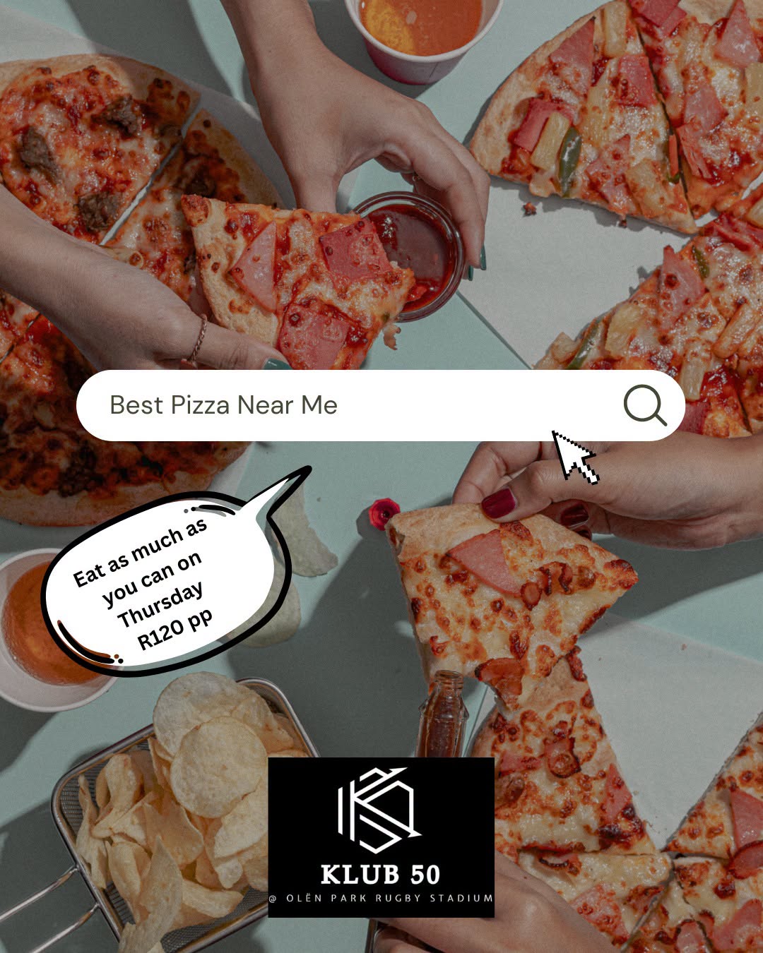 Thursday pizza special: eat as much as you can for R120 per person