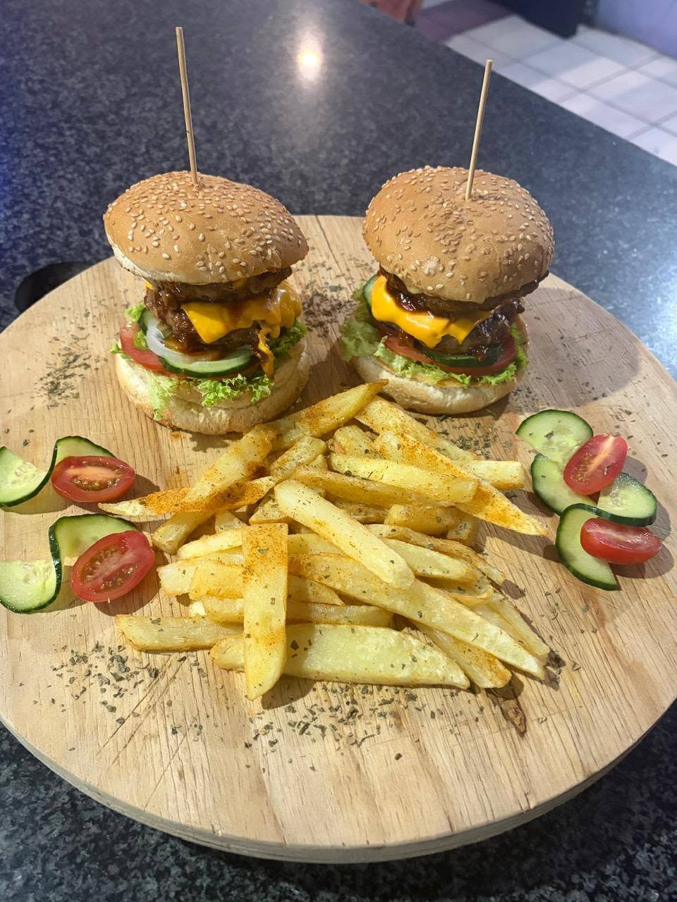 Tuesday: 2 x Double Cheeseburger and chips for R140
