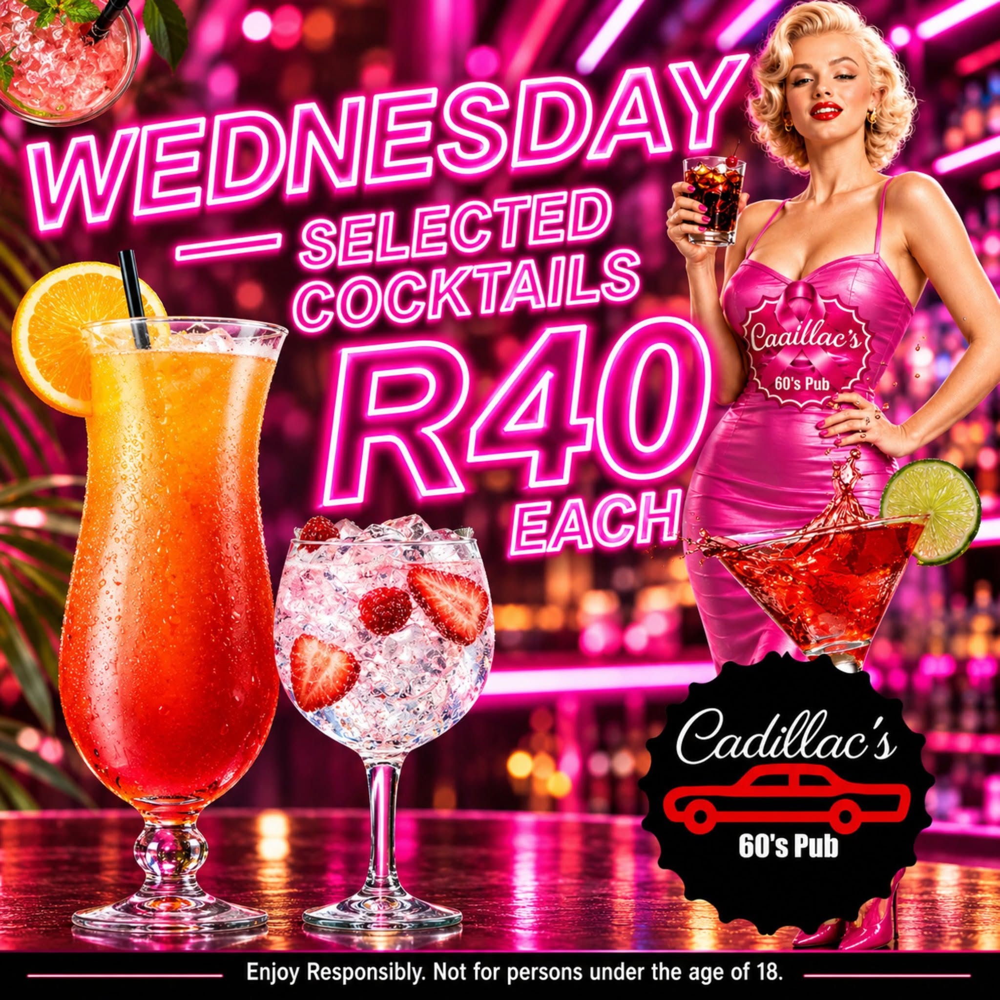 Wednesday Evening: selected cocktails R40 each