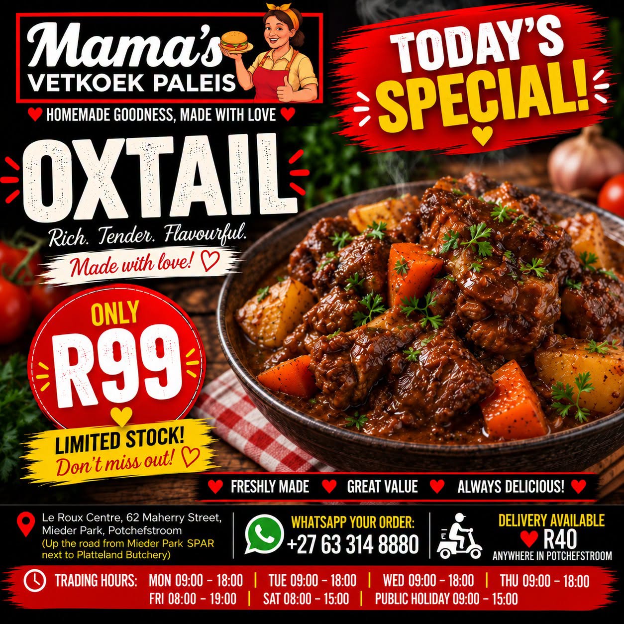 Wednesday Oxtail Special for R99