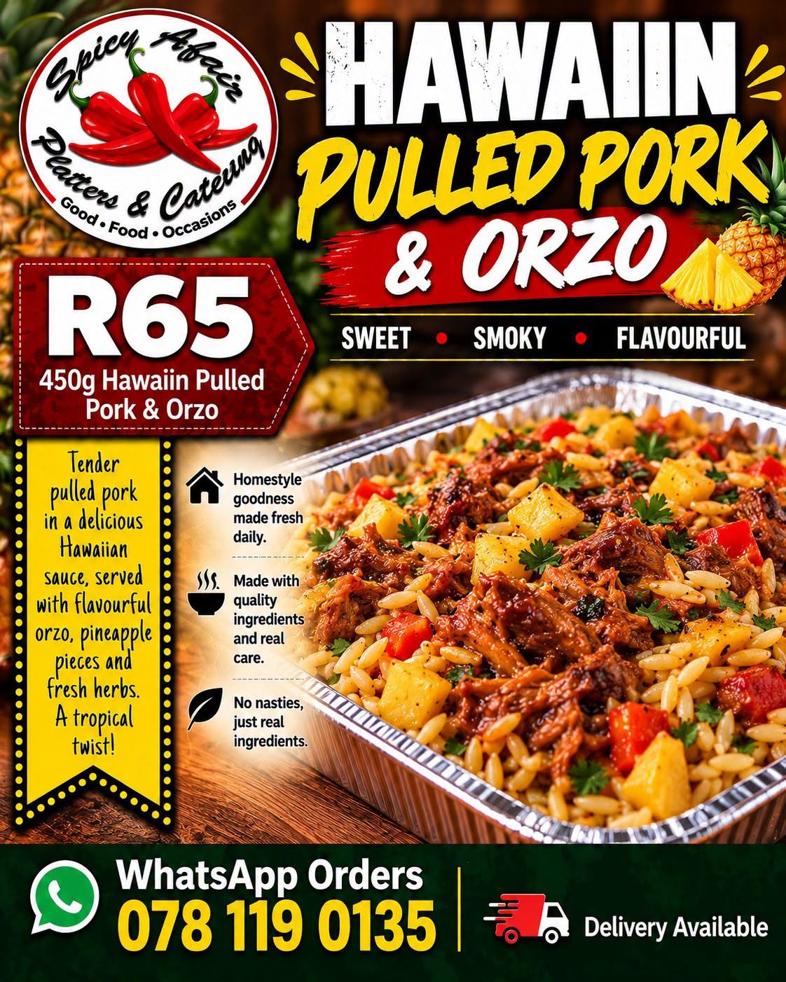 Hawaiian Pulled Pork Orzo 450g for R65