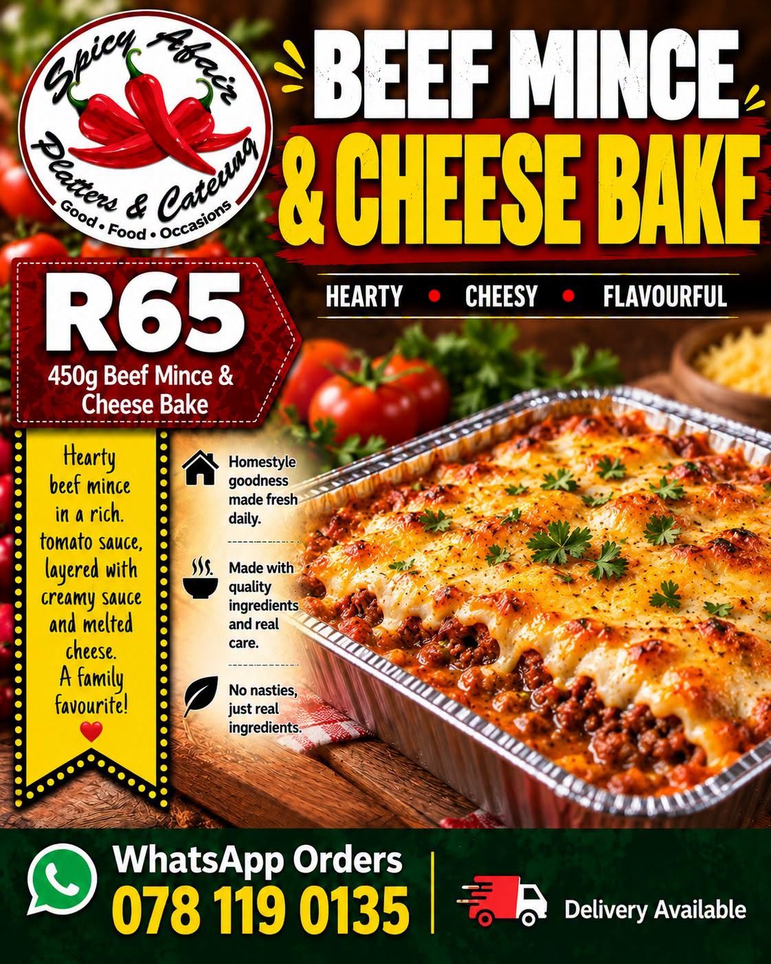 Beef Mince & Cheese Bake 450g for R65