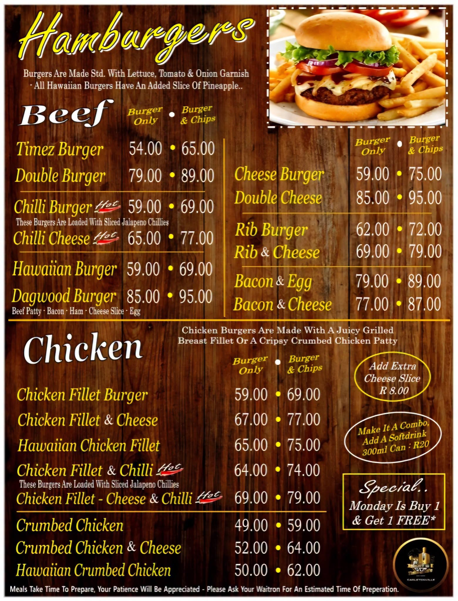 All breakfasts and sandwiches half the menu price (10:00–13:00)