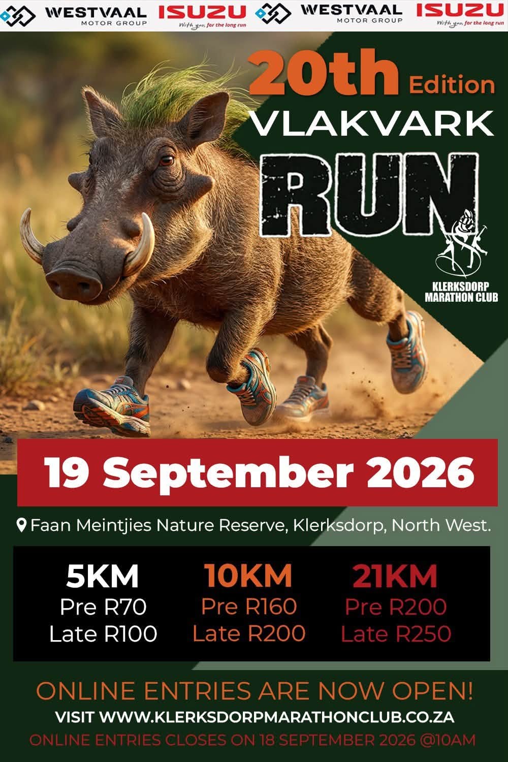 20th Edition Vlakvark Run