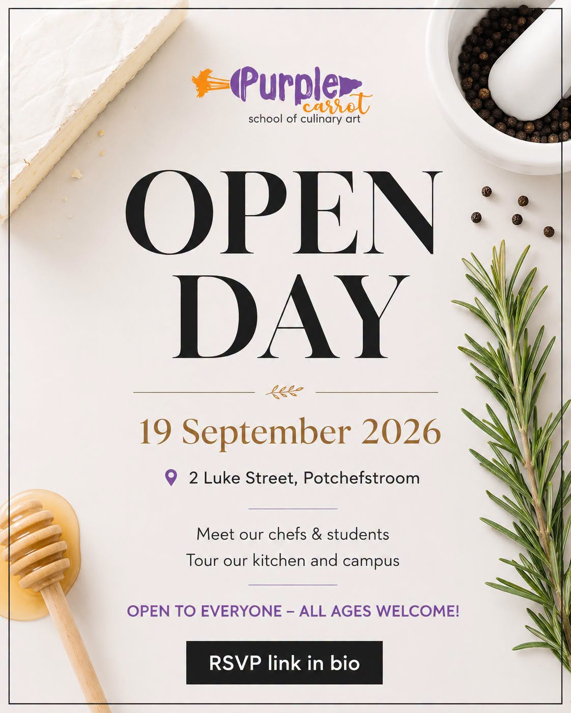Purple Carrot School of Culinary Art Open Day