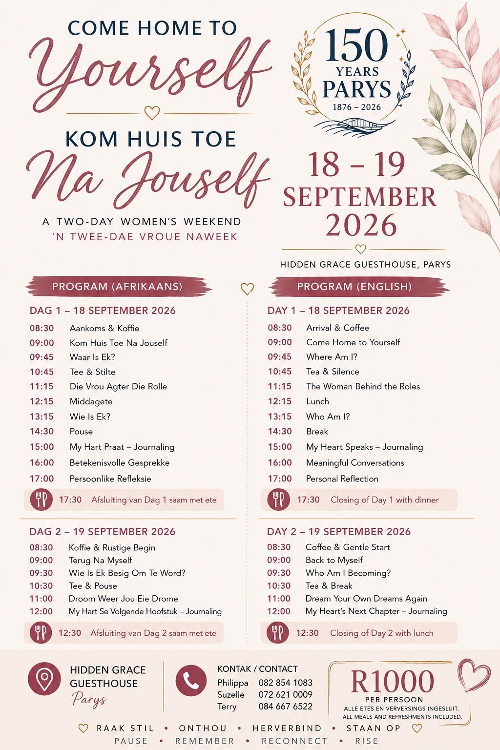 Come Home To Yourself Women's Weekend