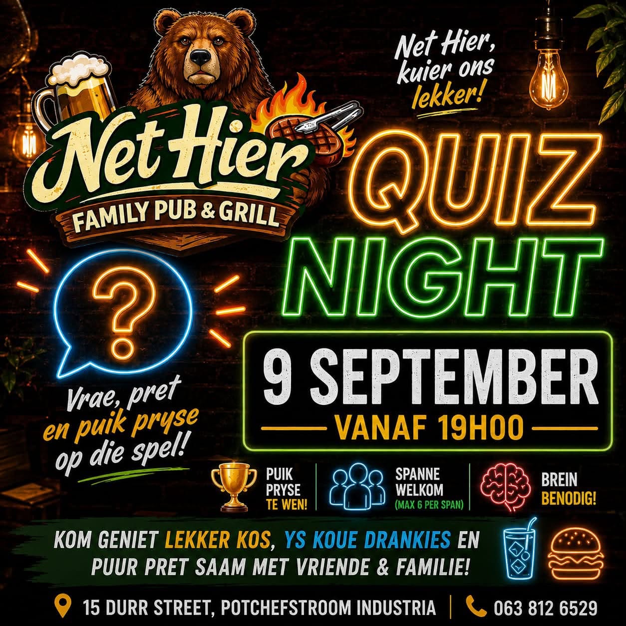 Quiz Night at Net Hier Family Pub and Grill