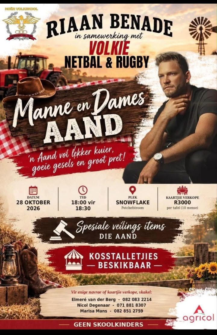 Volkie Netbal en Rugby Manne en Dames Aand