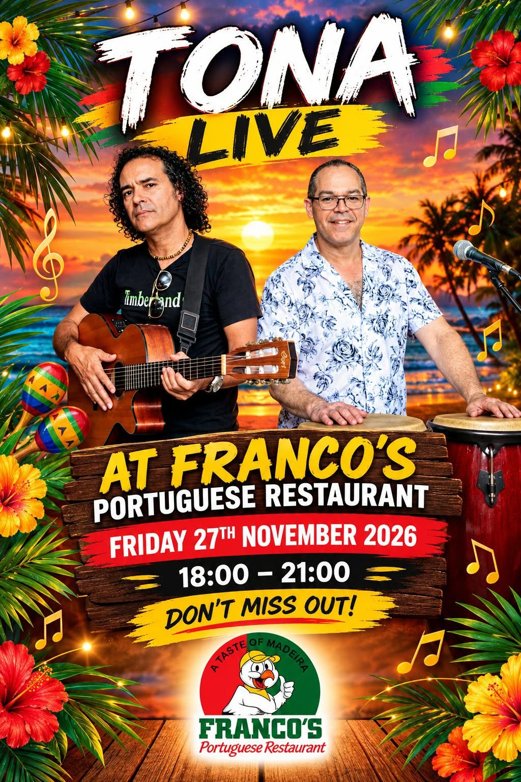 Tona Live at Franco's Portuguese Restaurant