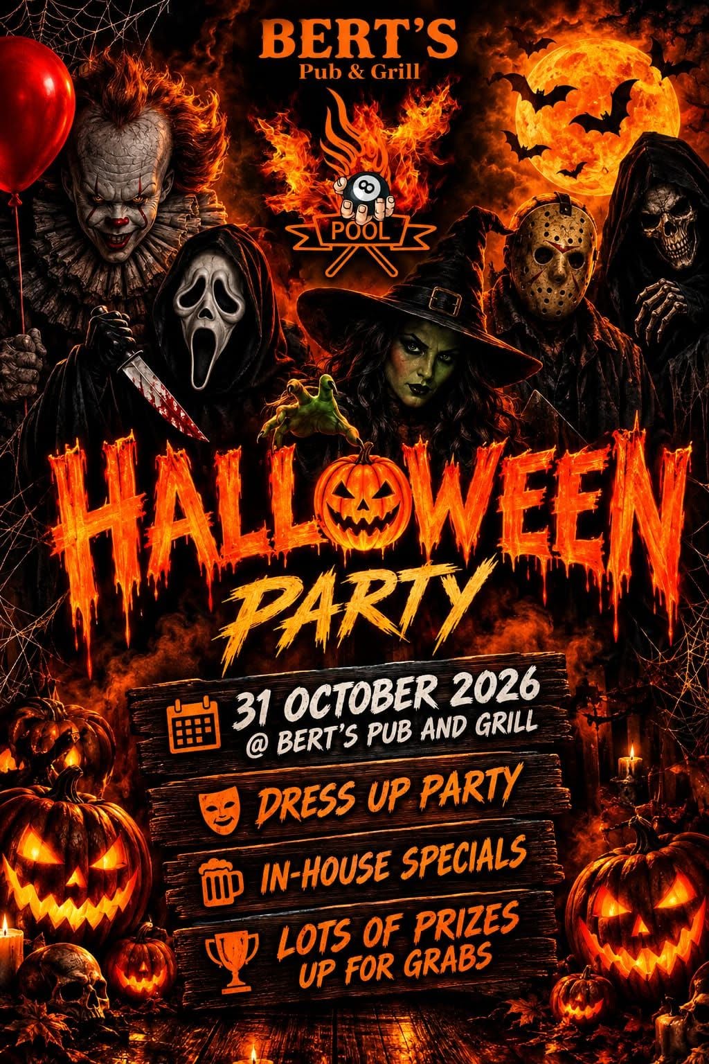 Bert's Pub and Grill Halloween Party