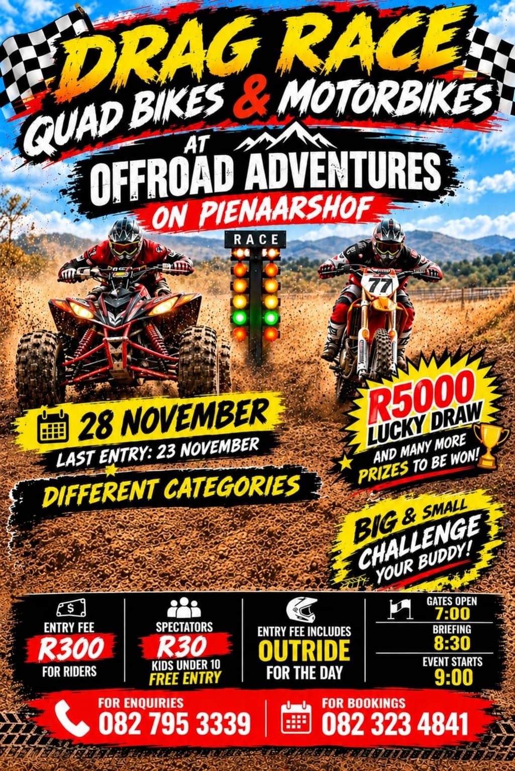 Drag Race -  Quad Bikes and Motorbikes