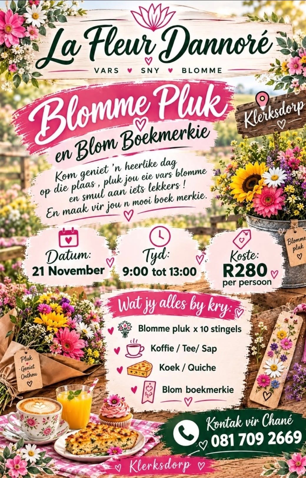 Blomme Pluk en Blom Boekmerkie