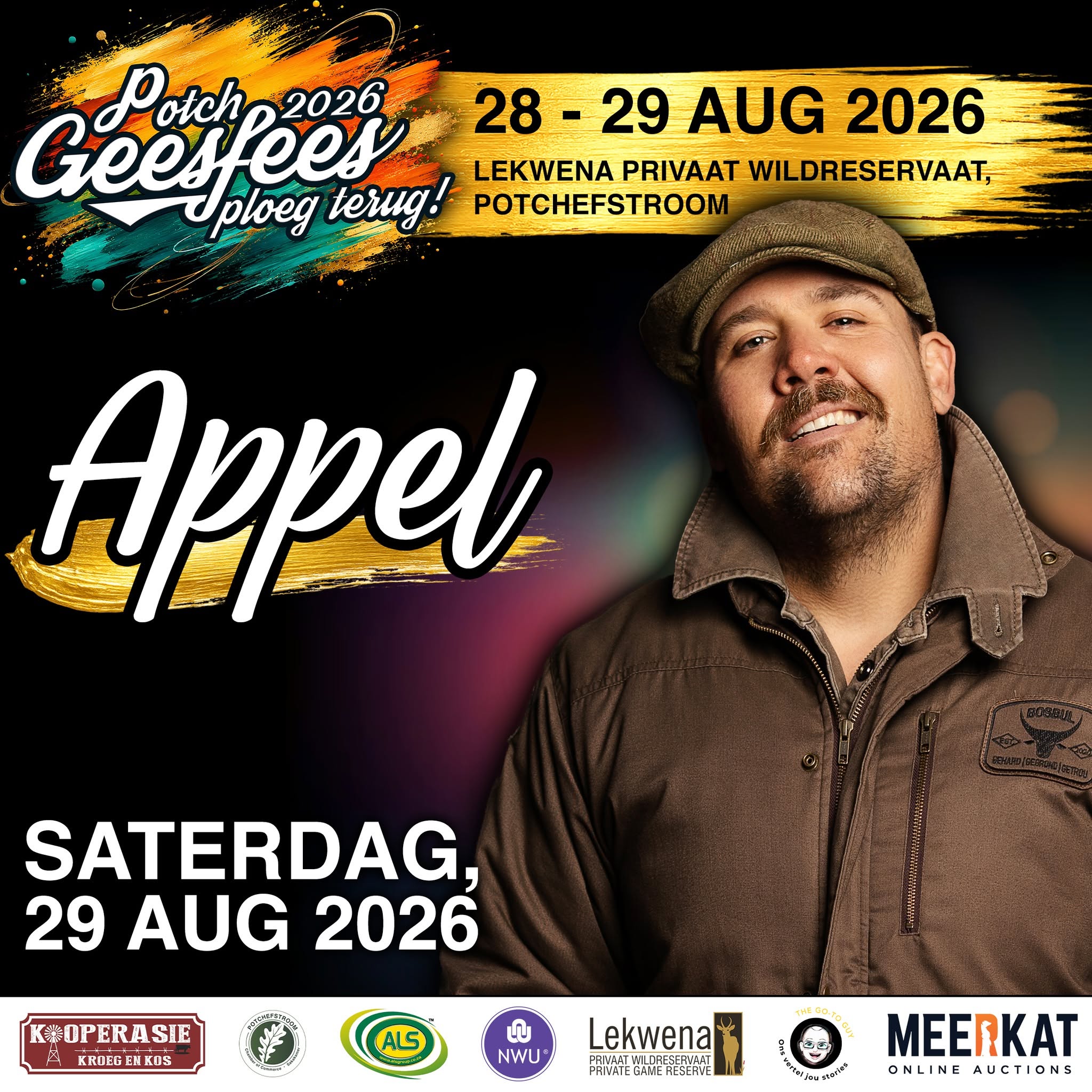 Afrikaanse Musiekikoon Appel Reg om die verhoog by Potch Geesfees 2026 oor te neem