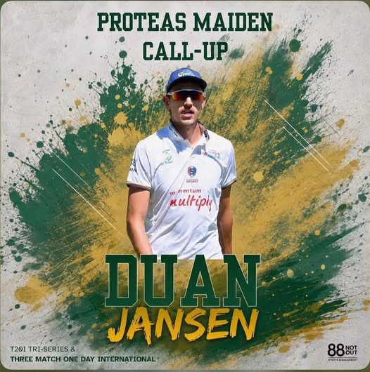 Van Gimmie-Blou na Protea-Groen en Goud: Duan Jansen Ontvang Eerste Senior Proteas-Oproep!