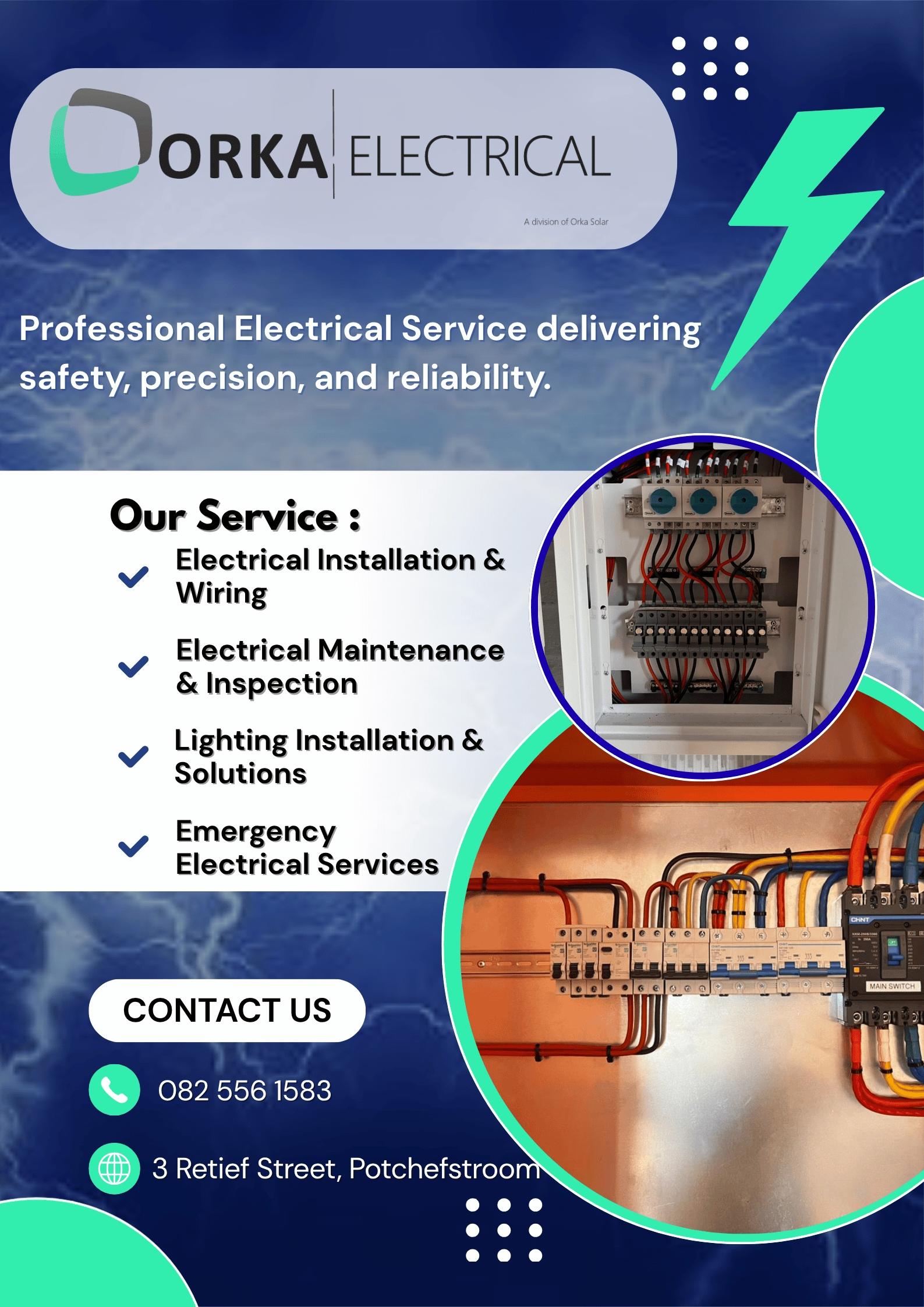 Safe, Precise, and Reliable Power: ORKA Electrical Delivers Key Services to Potchefstroom