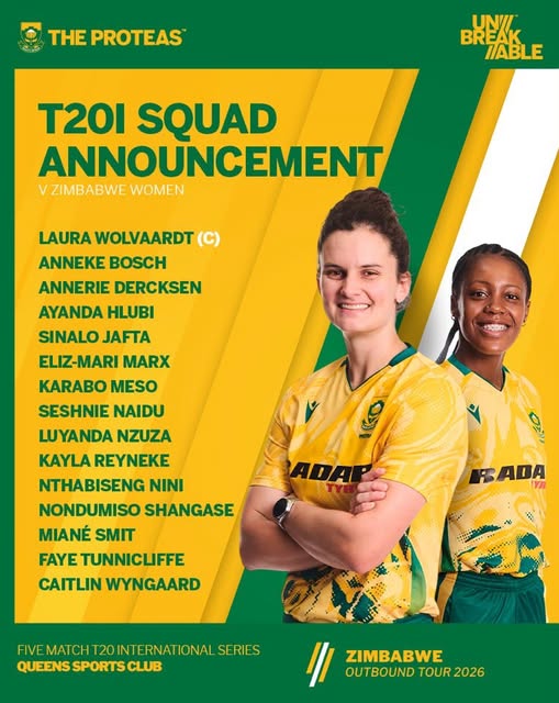 Proteas Women Announce 15-Player Squad for Historic T20I Series in Zimbabwe 🏏🇿🇦