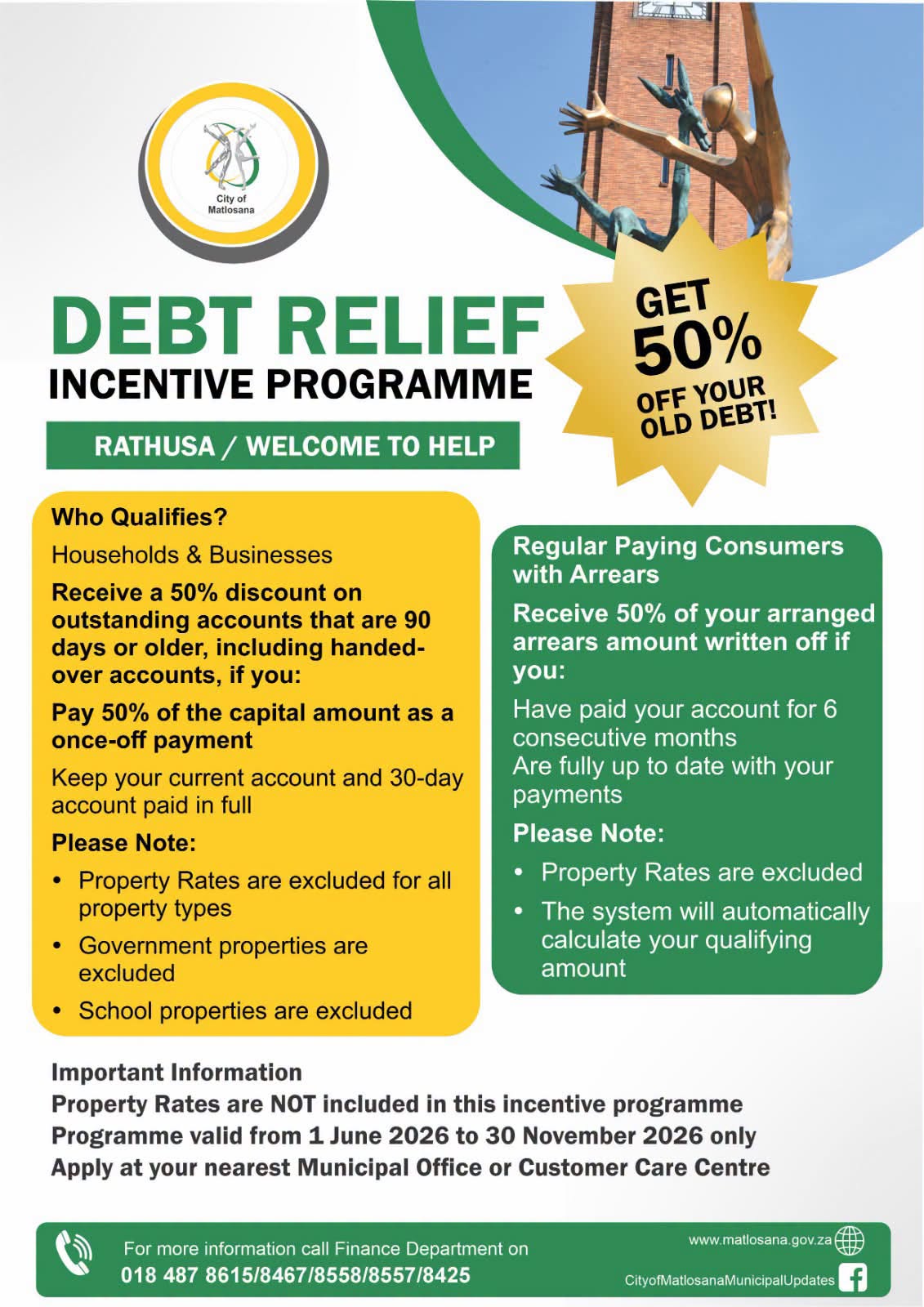 Matlosana Debt Relief Programme Offers 50% Off Old Municipal Debt Until 30 November