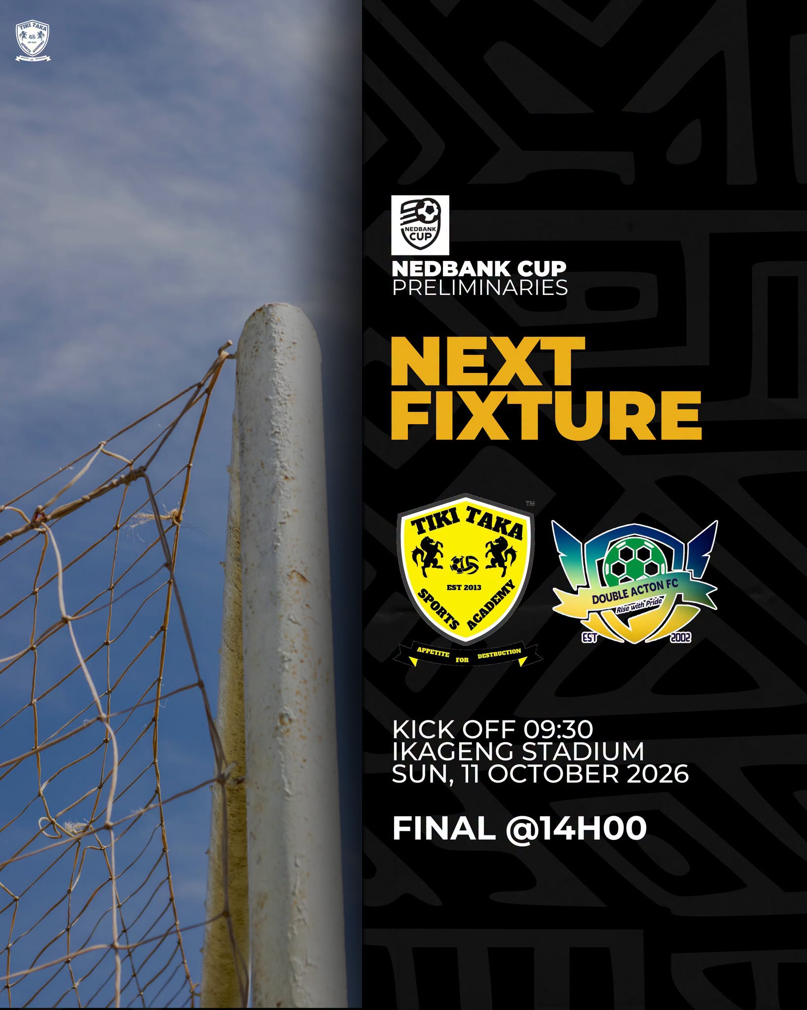 Action-Packed Nedbank Cup Preliminaries Set for Ikageng Stadium This Sunday