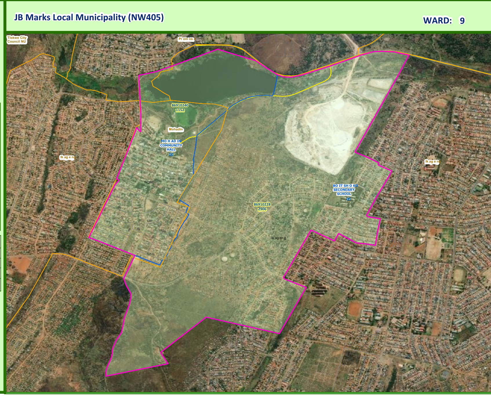 Ward 9 Profile: Voting District Boundaries and Candidate Roster for JB Marks Municipality