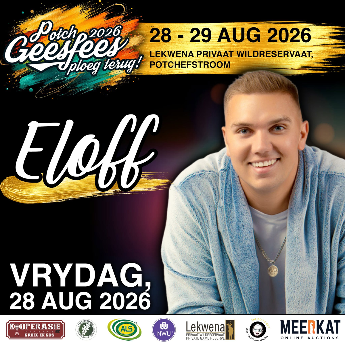 Afrikaanse Musiek-Sensasie Eloff Gereed om Potch Geesfees te Laat Ontplof
