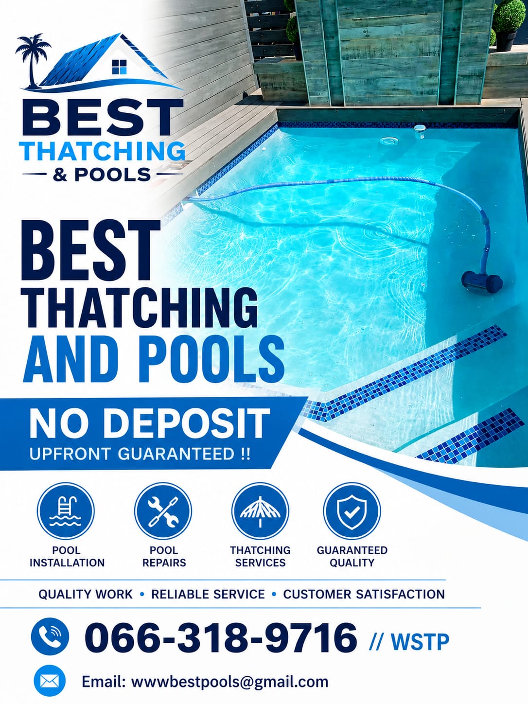 Best thatching and swimming pools logo